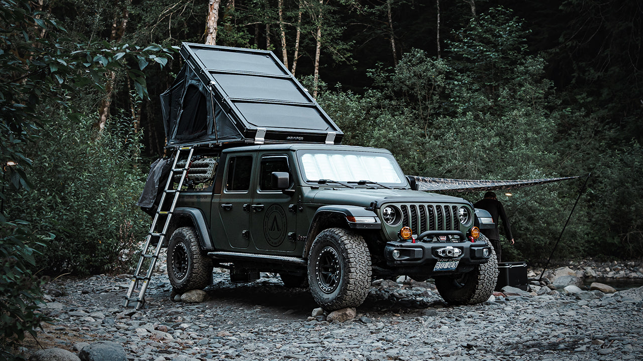 Creek Camping in BC, Canada with Jeep Gladiator