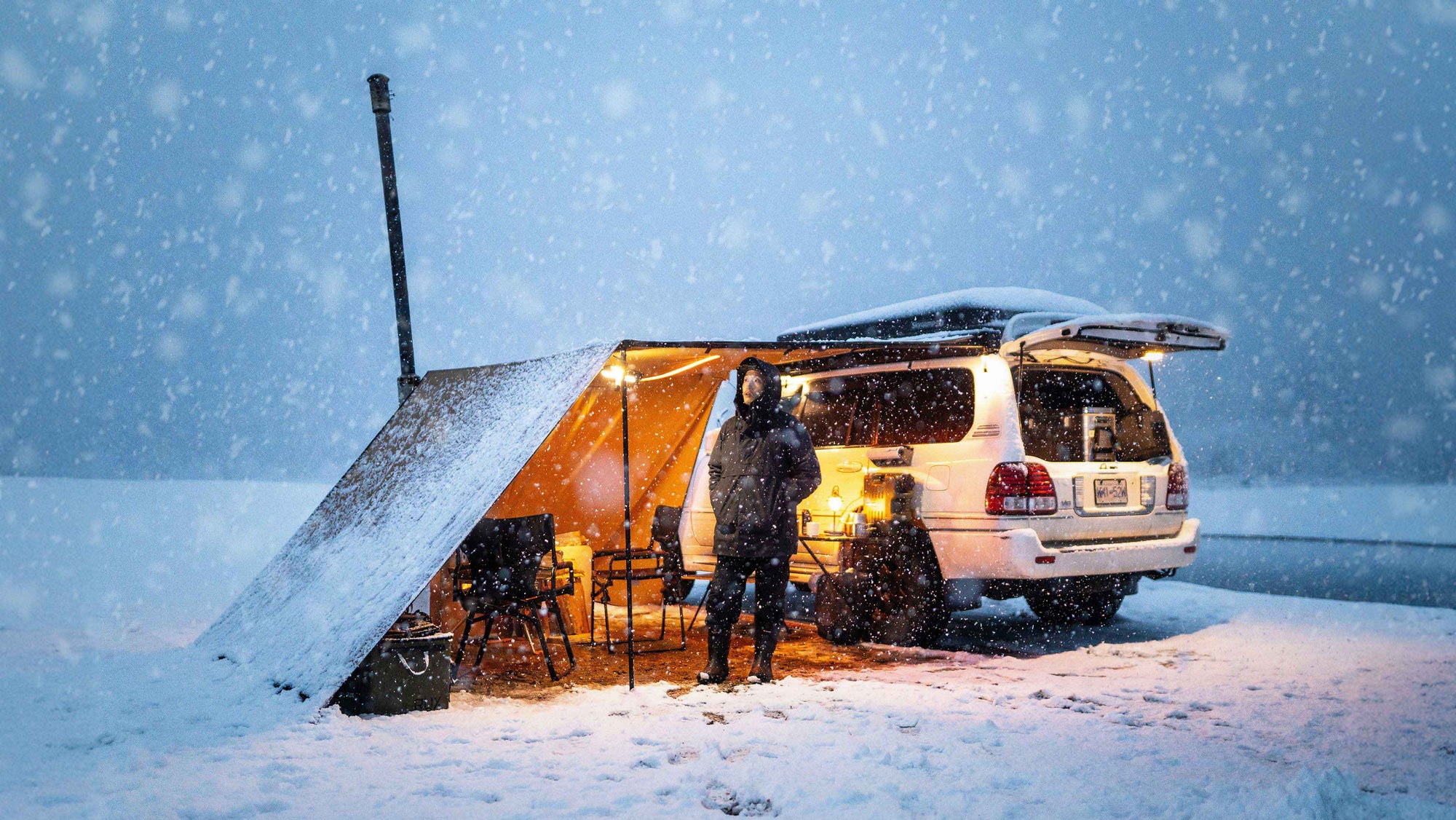 Winter Camping in Snowstorm - Escape Mission While Blizzard [ASMR, LX470, 4Runner] | S2-Ep4